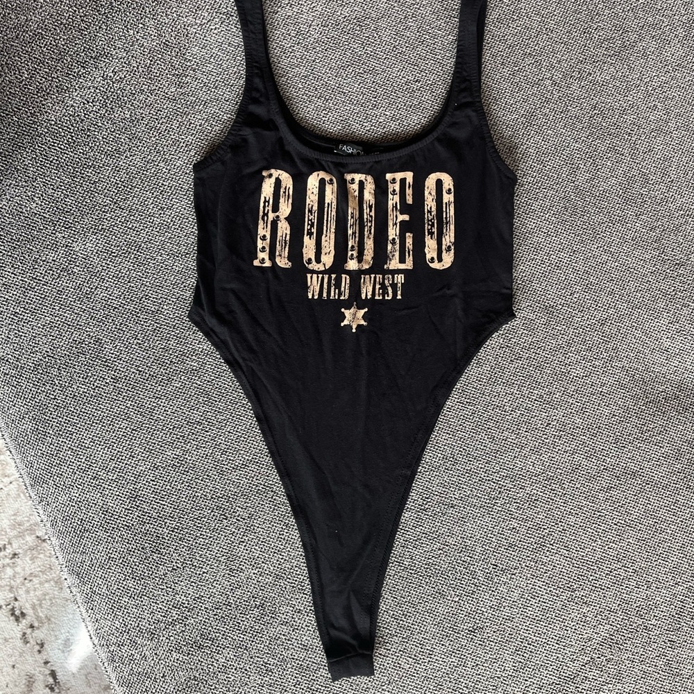 Fashion Nova Black Rodeo Bodysuit